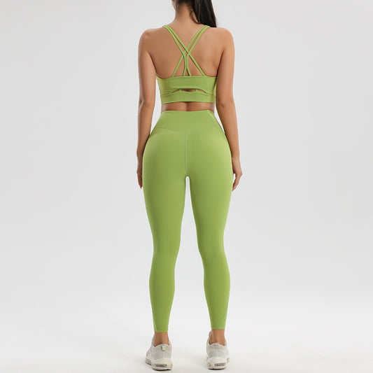 (Copy) Women's sports and fitness set yoga and running two-piece set bra underwear quick drying base pants