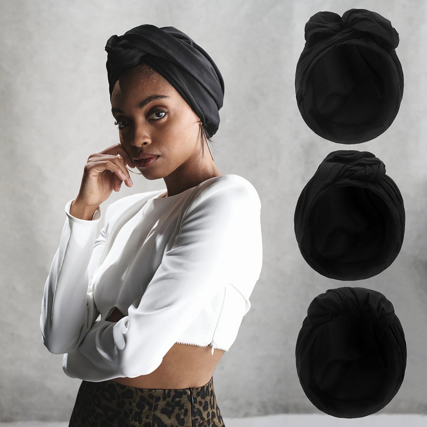 Adult fashionable turban French retro turban multi-strap turban