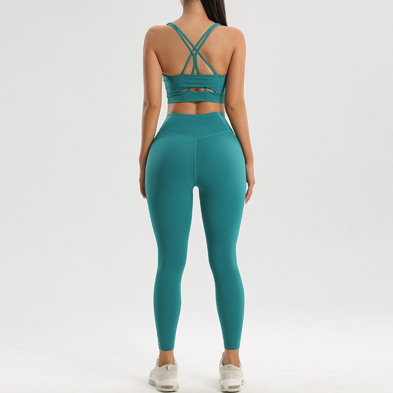 (Copy) Women's sports and fitness set yoga and running two-piece set bra underwear quick drying base pants