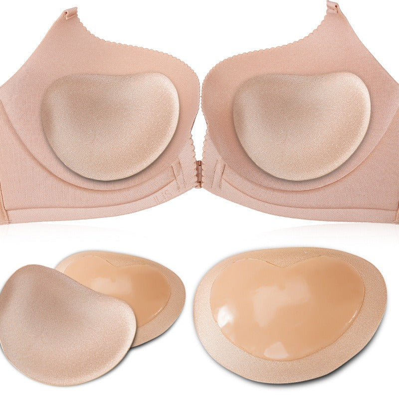 Silicone breast pad heart-shaped insert silicone invisible bra 3D thickened silicone breast pad