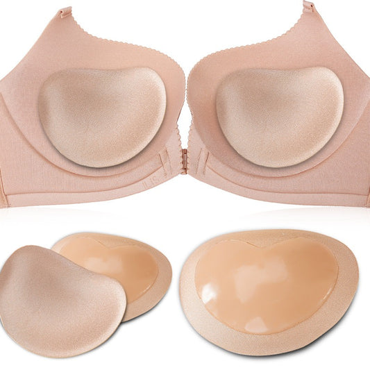 Silicone breast pad heart-shaped insert silicone invisible bra 3D thickened silicone breast pad