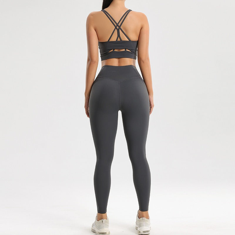 (Copy) Women's sports and fitness set yoga and running two-piece set bra underwear quick drying base pants