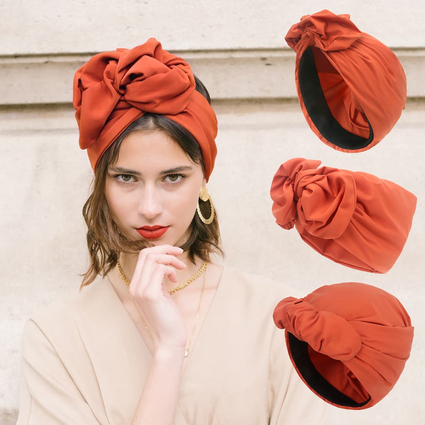 Adult fashionable turban French retro turban multi-strap turban