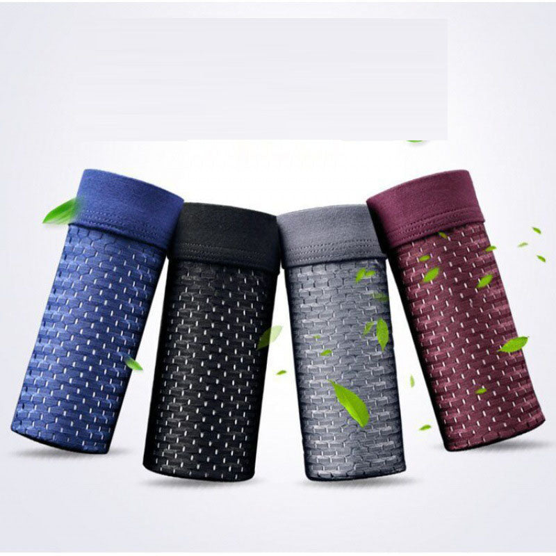 Men's boxer briefs ice silk large size breathable summer seamless four-corner mesh men's pants