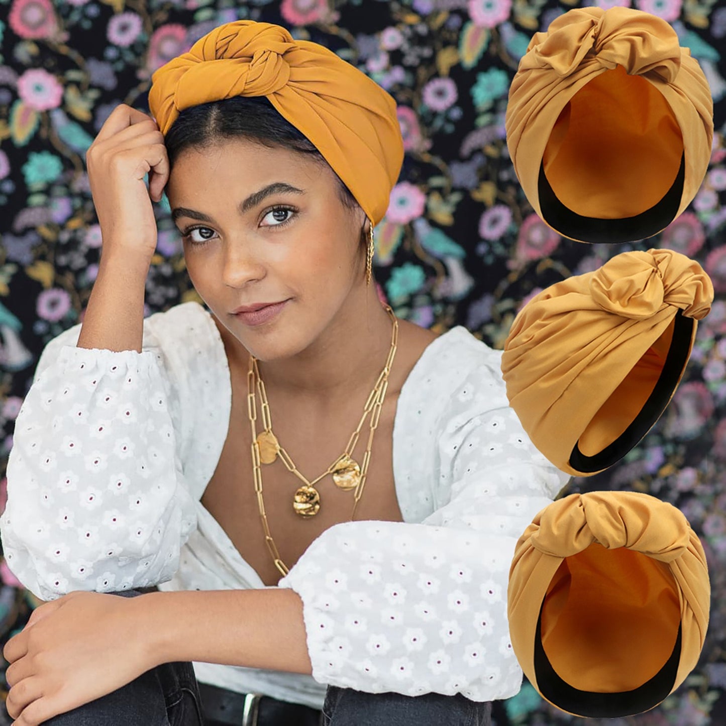 Adult fashionable turban French retro turban multi-strap turban