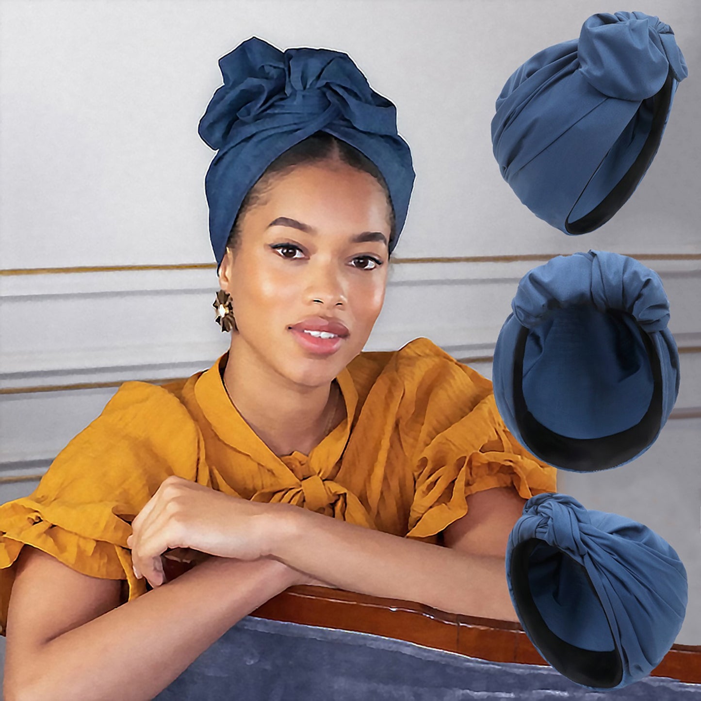 Adult fashionable turban French retro turban multi-strap turban