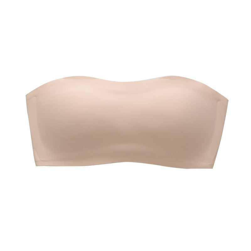 Strapless Underwear for Women's Gathering Anti slip Anti fading and Traceless Jelly Striped Bra