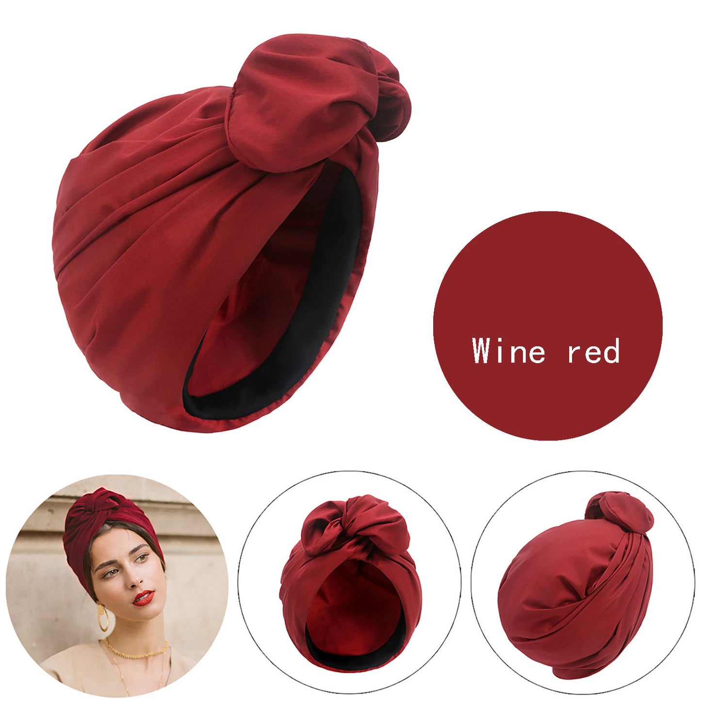 Adult fashionable turban French retro turban multi-strap turban
